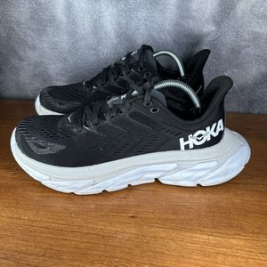 Hoka One One Clifton Edge Running Walking Gym Shoes Sneaker Black, Women's 7.5